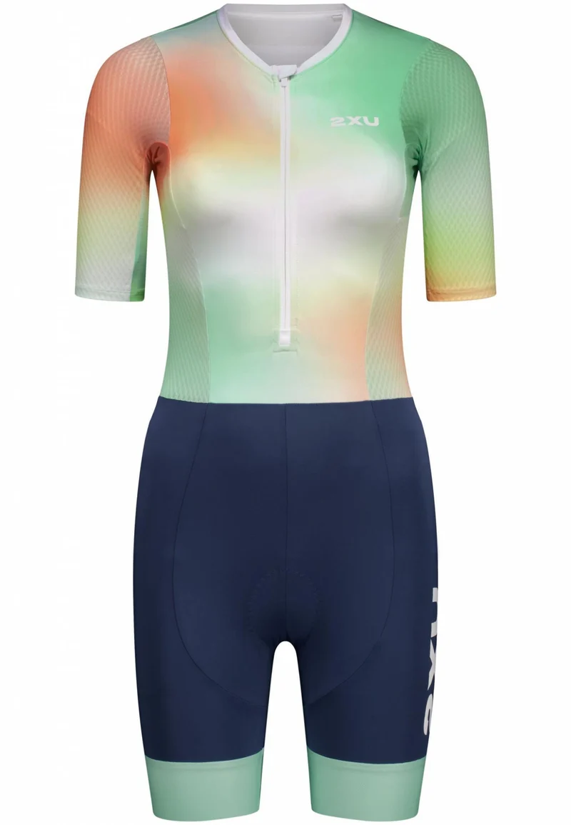 2XU Aero Hex Sleeved Trisuit, Damen, Jelly Mint/Majol
