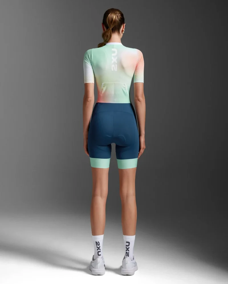 2XU Aero Hex Sleeved Trisuit, Damen, Jelly Mint/Majol