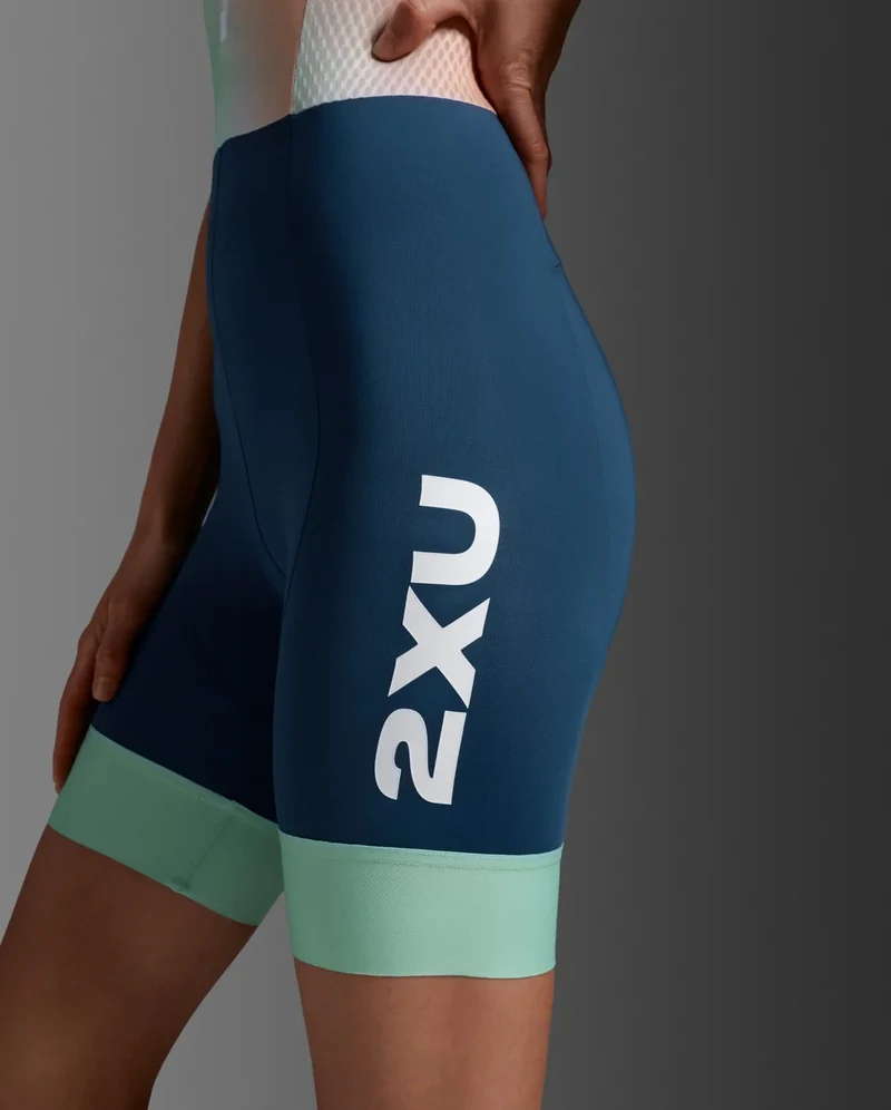 2XU Aero Hex Sleeved Trisuit, Damen, Jelly Mint/Majol