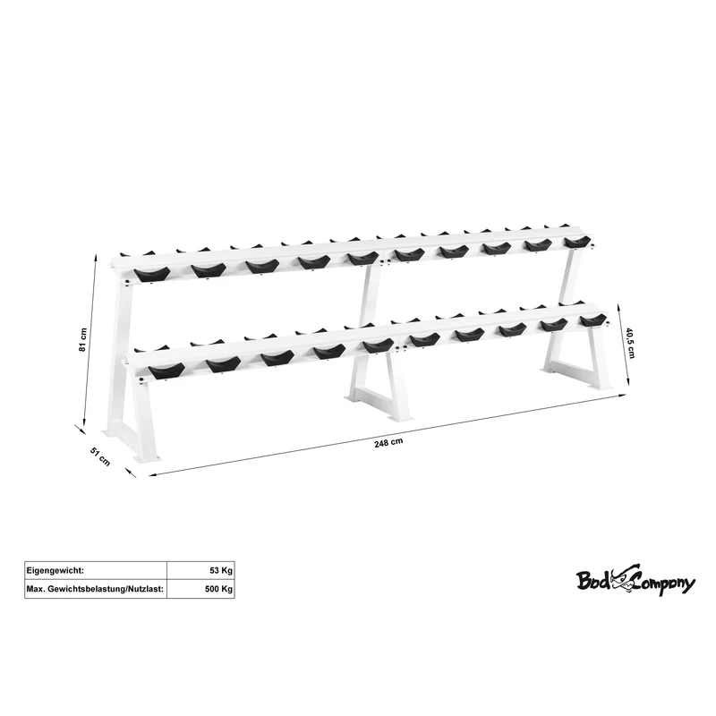 Profi Studio Satz von 5 Kg - 27,5 Kg inkl. Ablage/Rack Guss