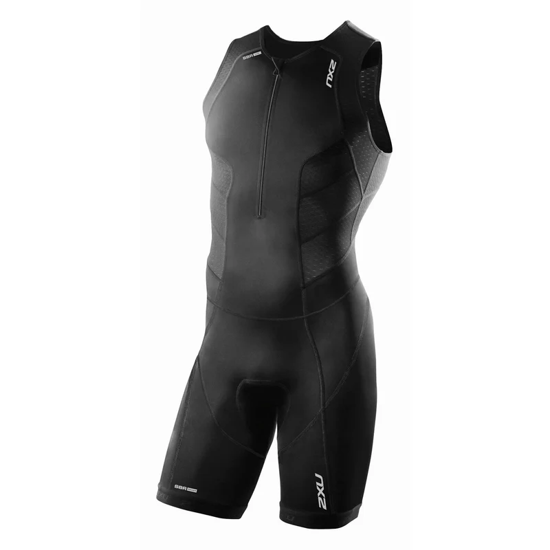2XU Herren Perform Front Zip Trisuit, Black/SBRLite
