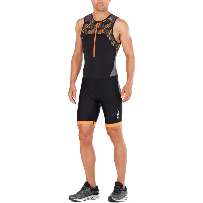 2XU Active TriSuit, Herren, Black/Retro Orange