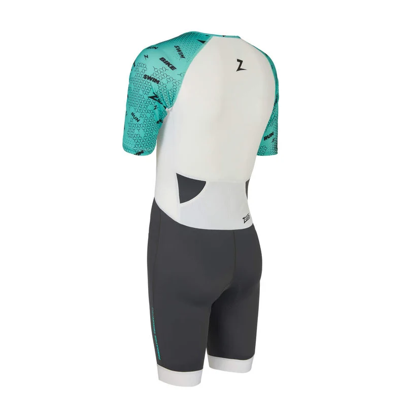 Zoggs Predator Trisuit Pro Man, Herren, Grey/Turquoise/White