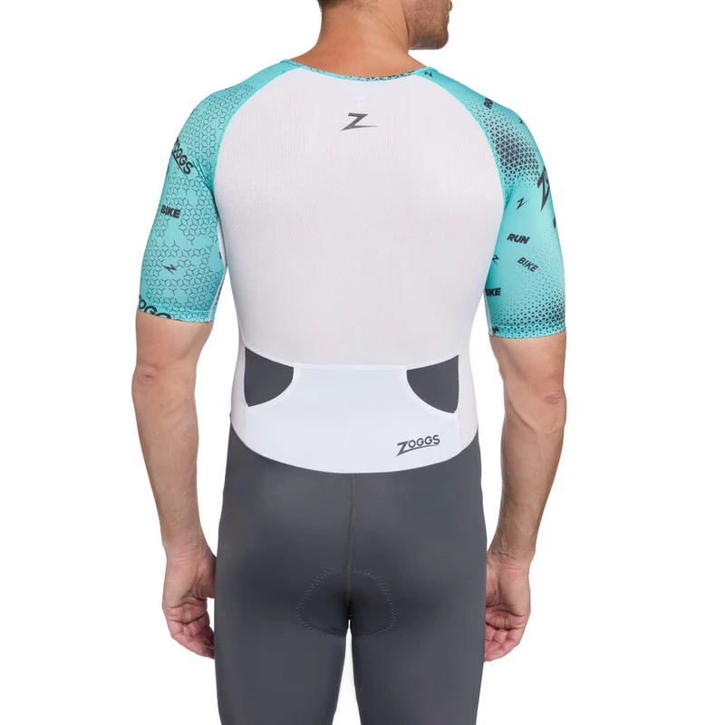 Zoggs Predator Trisuit Pro Man, Herren, Grey/Turquoise/White