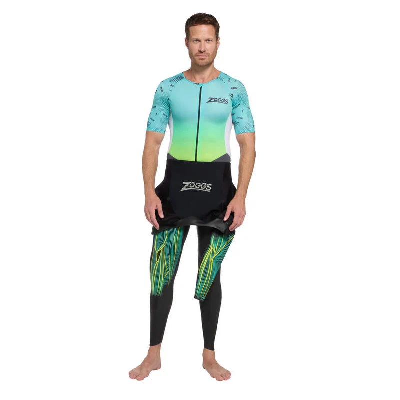 Zoggs Predator Trisuit Pro Man, Herren, Grey/Turquoise/White