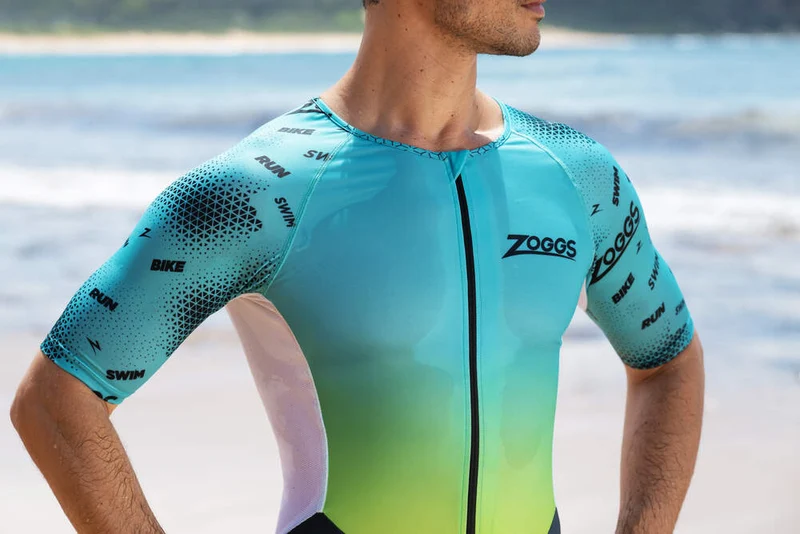 Zoggs Predator Trisuit Pro Man, Herren, Grey/Turquoise/White
