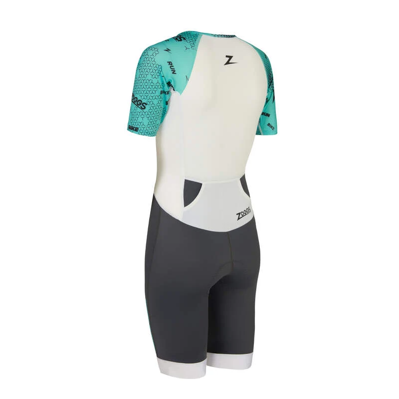 Zoggs Predator Trisuit Pro Lady, Damen, Grey/Turquoise/White