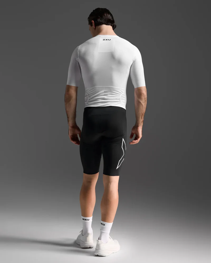 2XU Light Speed React Sleeved Trisuit, Herren, Black/White
