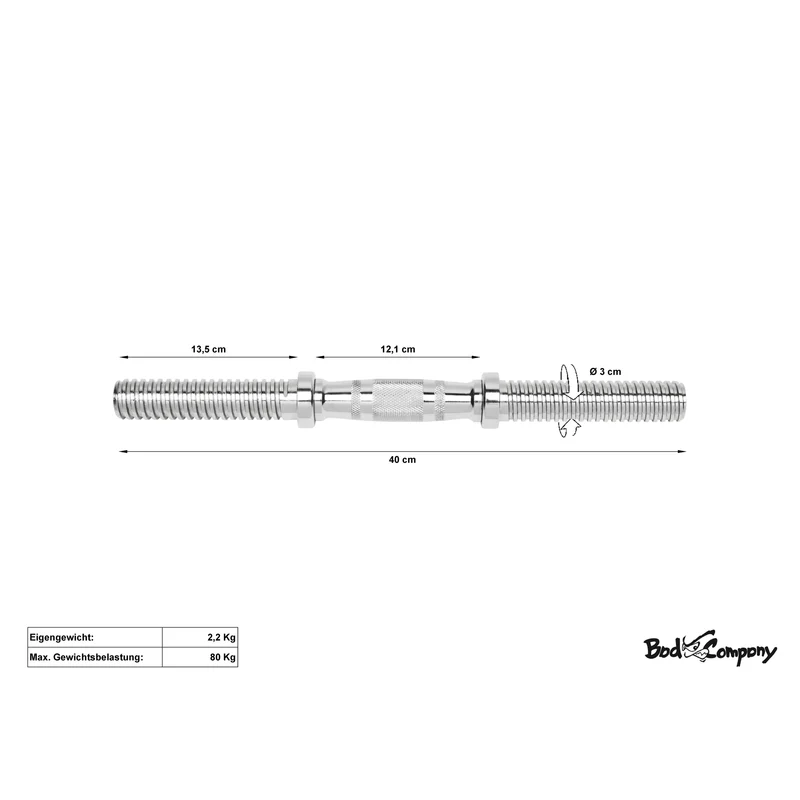 Profi Kurzhantelstangen 40cm inkl. Ergo-Griffen 30/31mm