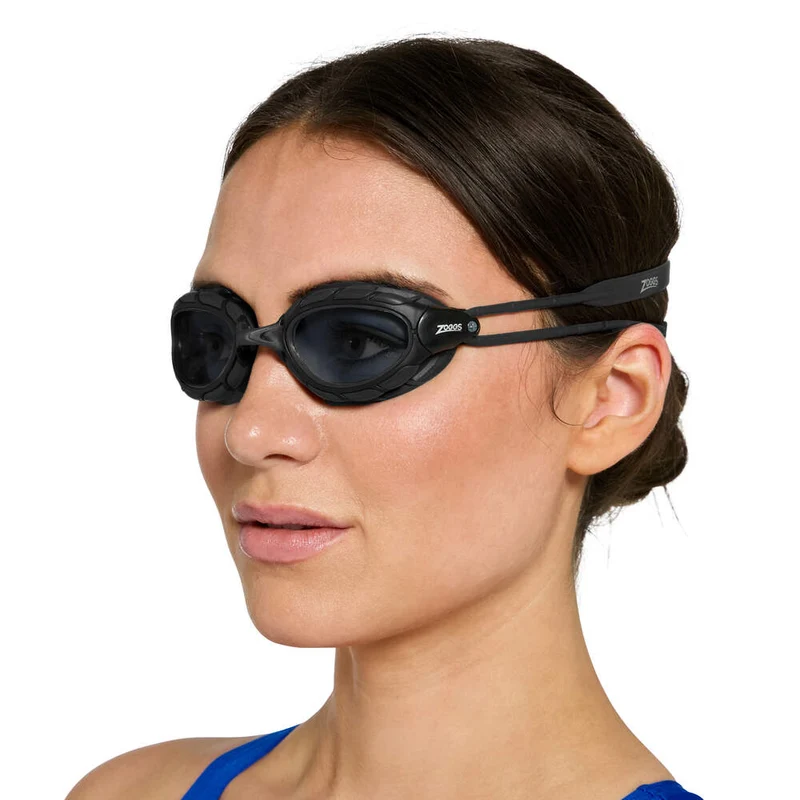 Zoggs Predator, Schwimmbrille, Black/Black/Tint Smoke