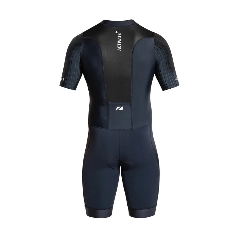 Zone3 Men's Activate Plus Short Sleeve Trisuit, Black