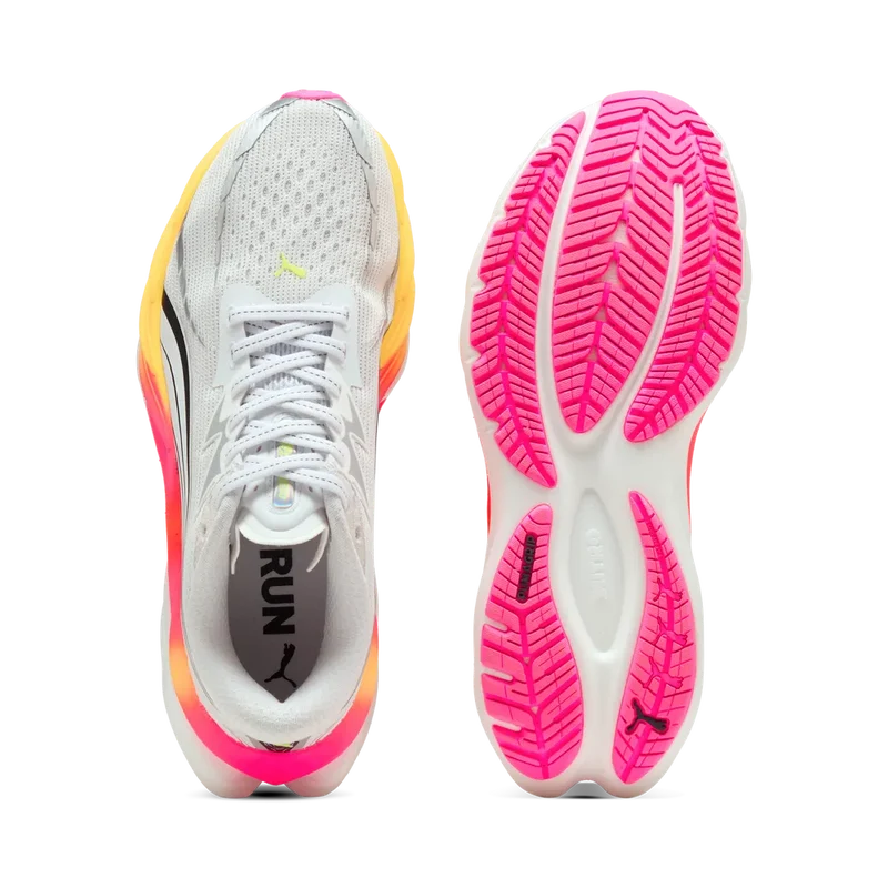Puma Velocity NITRO™ 4, Laufschuh, Damen, Puma White/Glowing Red/Poison Pink