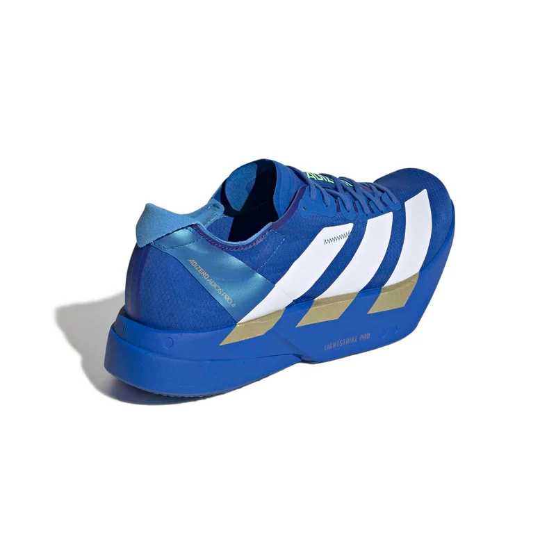 Adidas ADIZERO ADIOS PRO 4, Laufschuh, Herren, Blue/White/Lime Burst