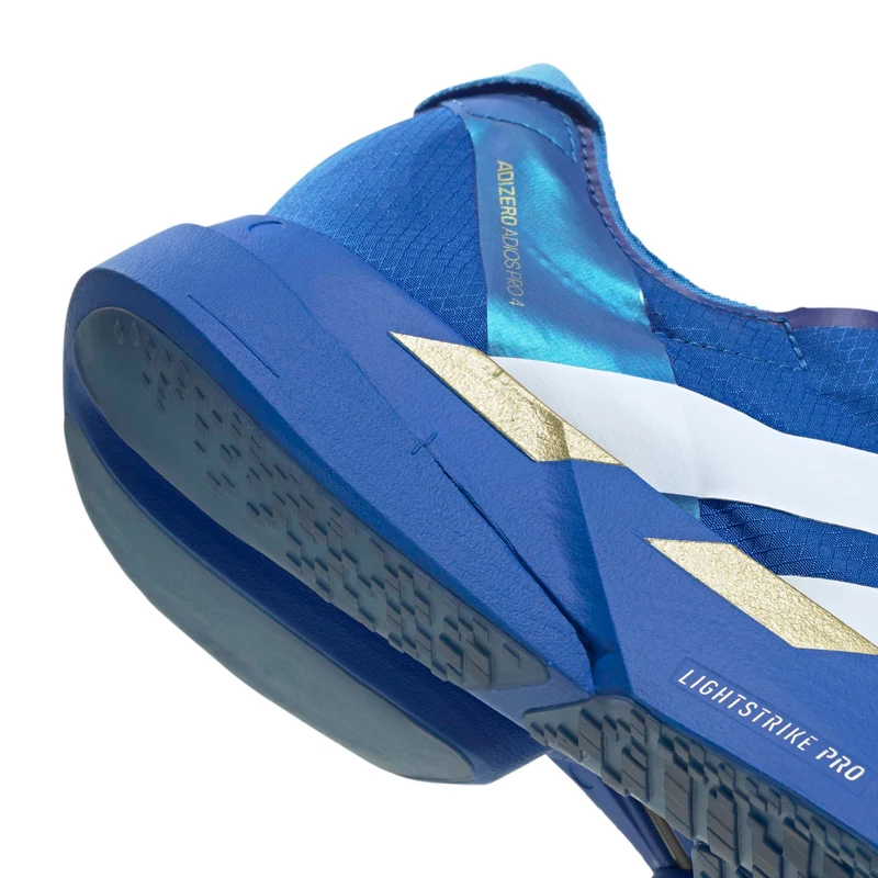 Adidas ADIZERO ADIOS PRO 4, Laufschuh, Herren, Blue/White/Lime Burst