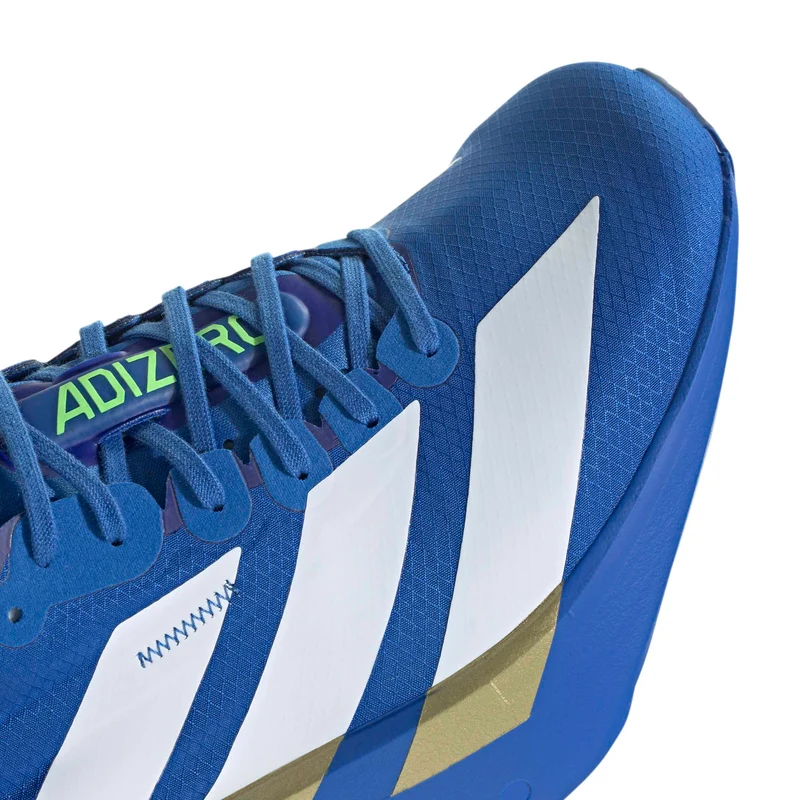Adidas ADIZERO ADIOS PRO 4, Laufschuh, Herren, Blue/White/Lime Burst