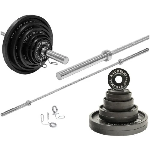 Olympia-Set 125,5 kg Langhantelstange und Hantelscheiben Guss