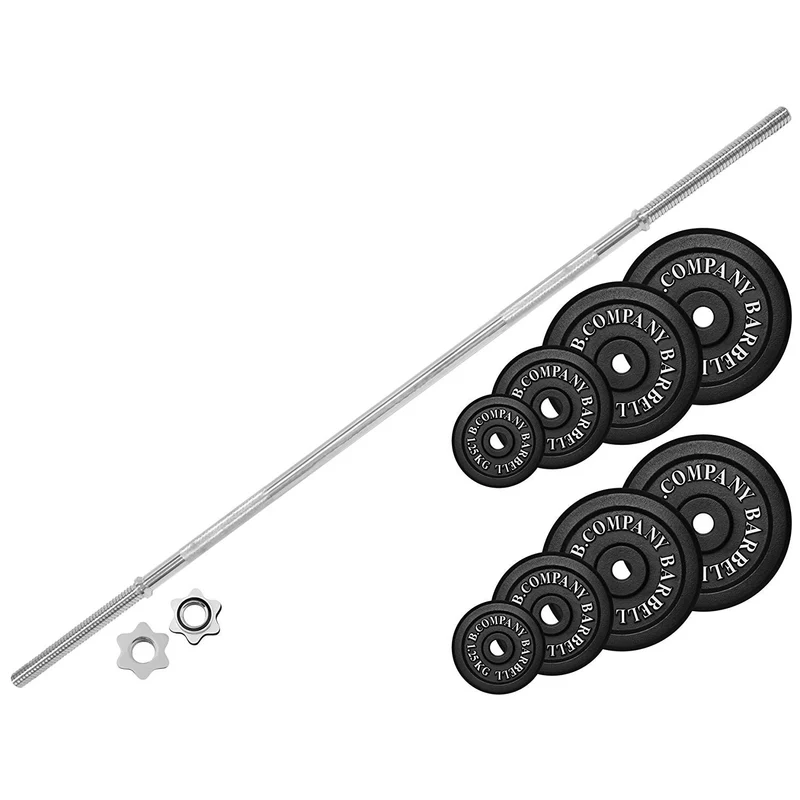 Guss Hantel-Set 46,5 Kg Langhantel Gewichte Langhantelstange