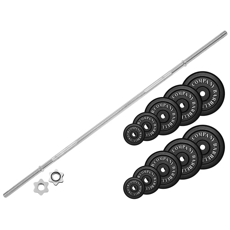 Guss Hantel-Set 76,5 Kg Langhantel Hanteln Gewichte Langhantel