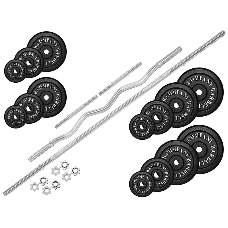 Guss Hantel-Set 75,5 Kg Langhantel SZ-Hantel Curlstange Hanteln