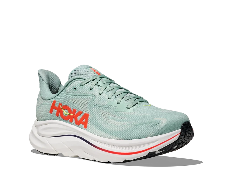Hoka Clifton 10, Laufschuh, Herren, Sage/Neon Flame