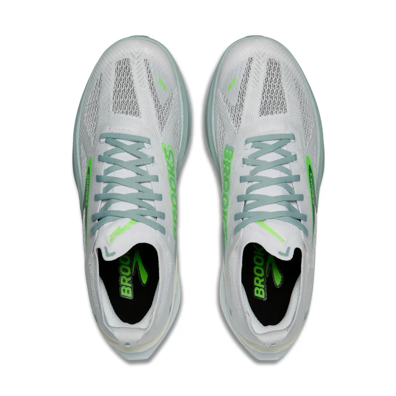 Brooks Hyperion Max 3, Laufschuhe, Herren, White/Gray Mist/Green