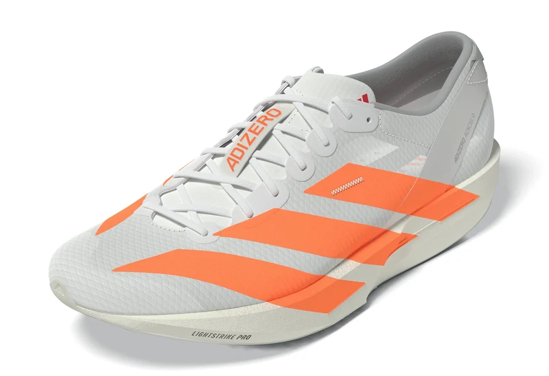 Adidas ADIZERO ADIOS 9, Laufschuh, Damen, Cloud White/Beam Orange/Lucid Red