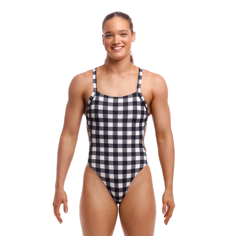 Way Funky Funkita Brace Free One Piece Check Deck, Badeanzug, Damen