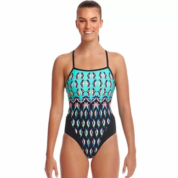 Way Funky Funkita Single Strap One Piece Happy Feet, Badeanzug, Damen