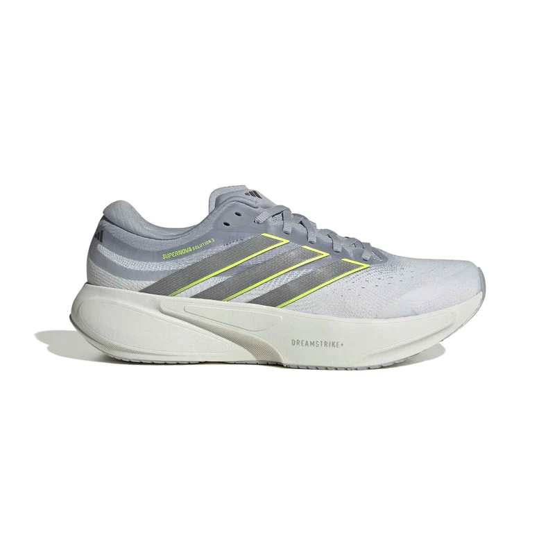 Adidas Supernova Solution 3, Laufschuh, Herren, Crystal White/Iron Metallic/Solar Yellow