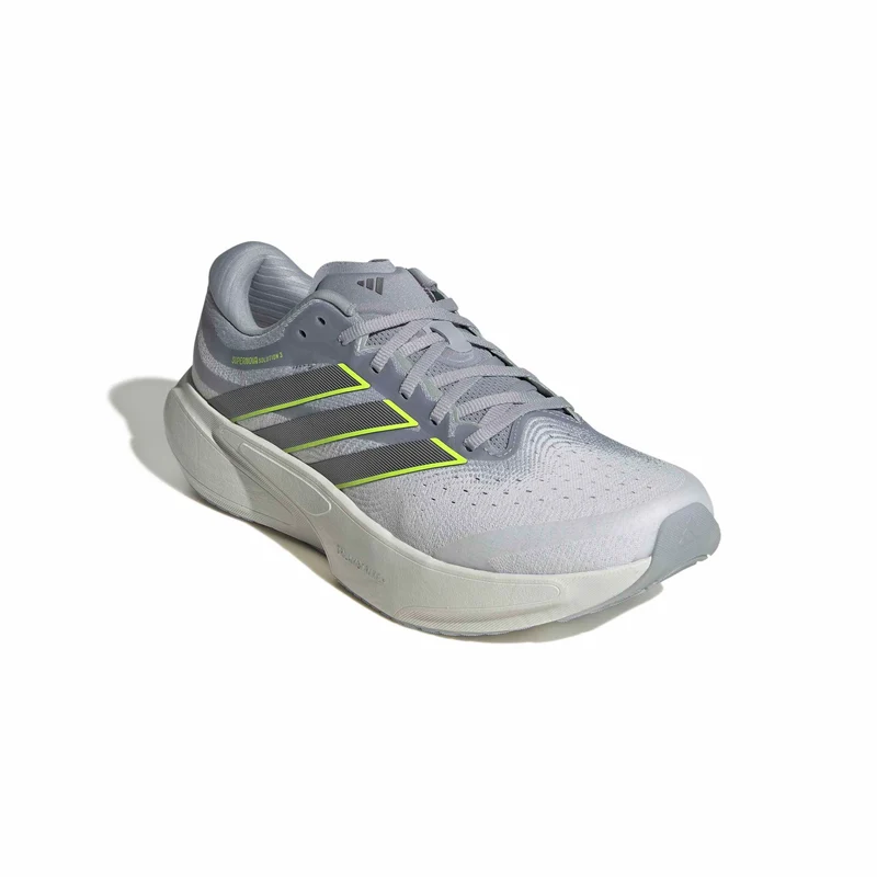 Adidas Supernova Solution 3, Laufschuh, Herren, Crystal White/Iron Metallic/Solar Yellow