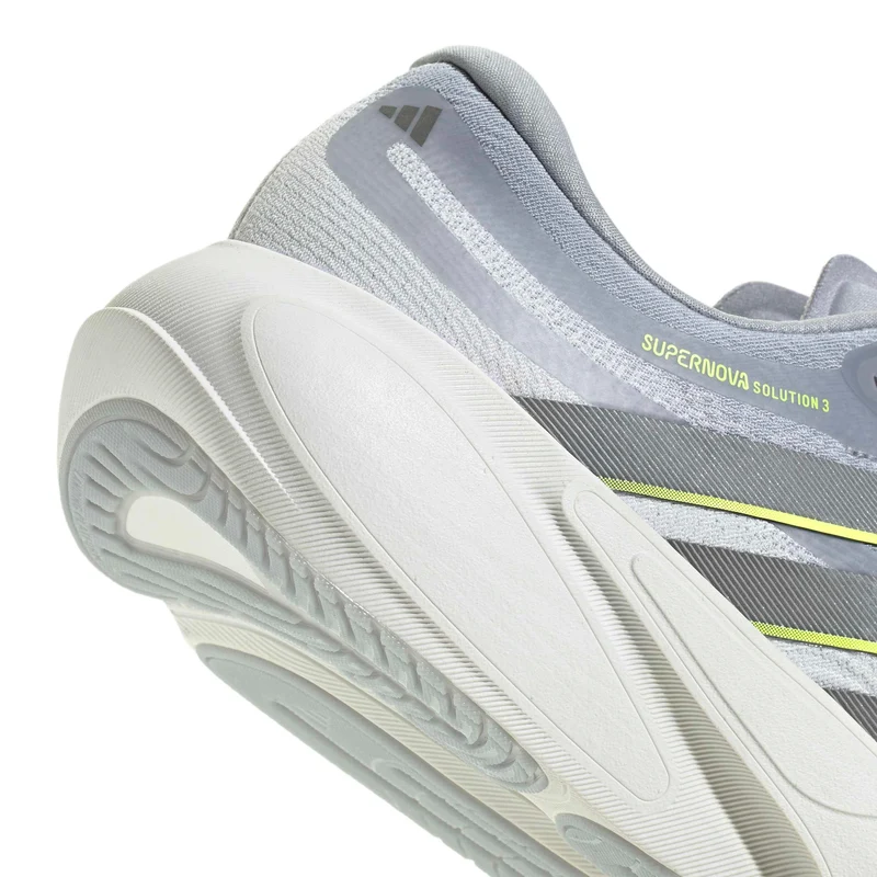 Adidas Supernova Solution 3, Laufschuh, Herren, Crystal White/Iron Metallic/Solar Yellow