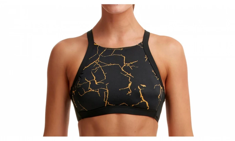 Way Funky Funkita, Hi Light Swim Top Cracked Gold, Bikinioberteil, Damen