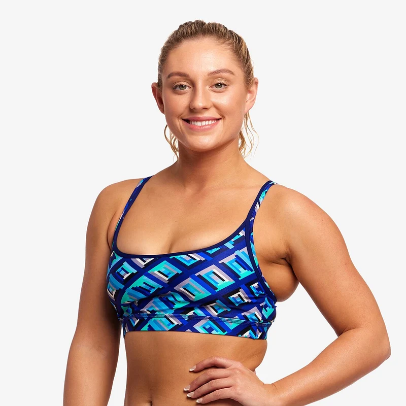 Way Funky Funkita, Sports Top Blue Bunkers, Bikinioberteil, Damen