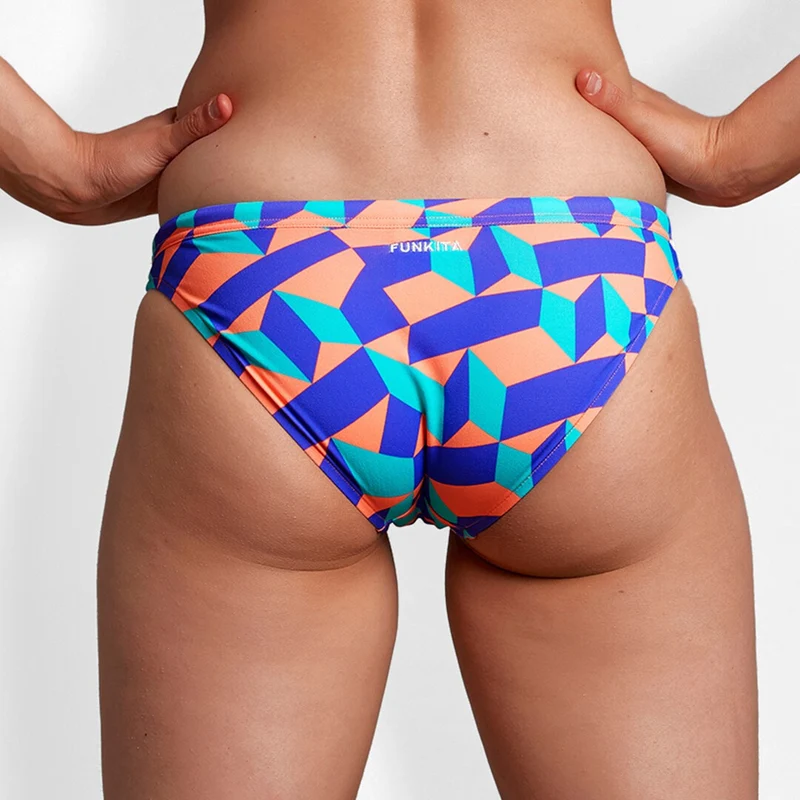 Way Funky Funkita, Hipster Brief Stacked Candy, Badehose, Damen