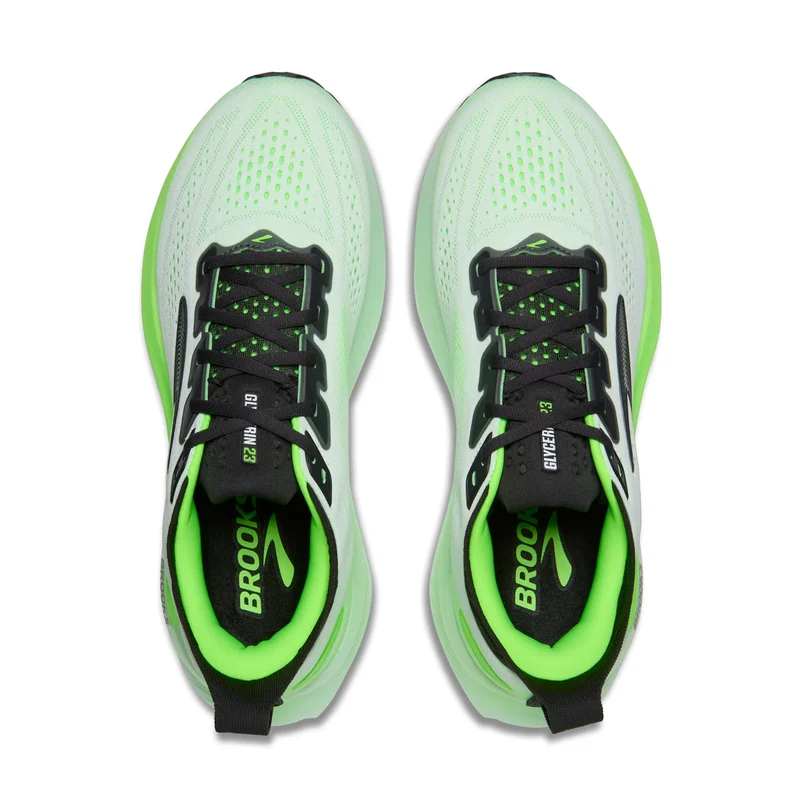 Brooks Glycerin 23, Laufschuh, Herren, White/Phantom/Green Gecko