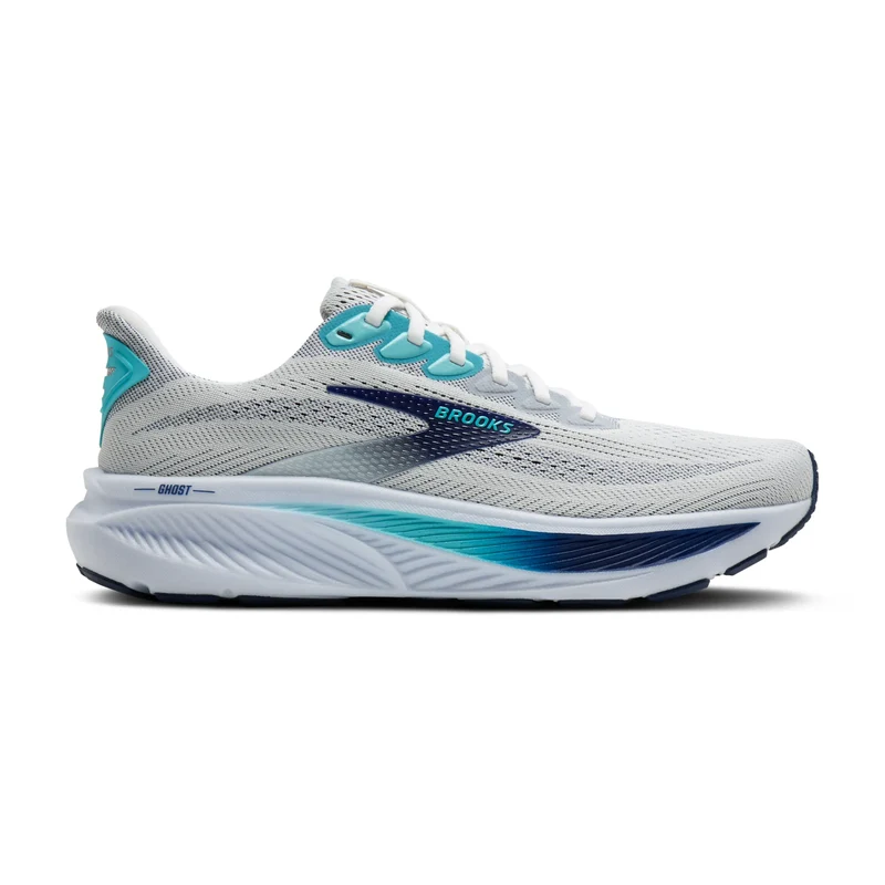 Brooks Ghost 17, Laufschuhe, Herren, White/Beacon Blue/Ipanema