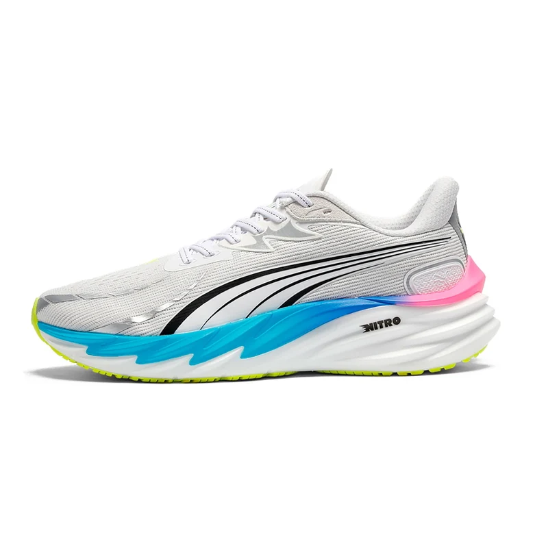 Puma Velocity NITRO™ 4, Laufschuh, Herren, Puma White/Ultra Blue/Poison Pink