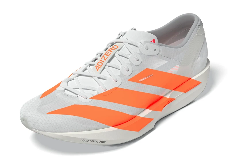 Adidas ADIZERO ADIOS 9, Laufschuh, Herren, Cloud White / Lucid Orange / Lucid Red
