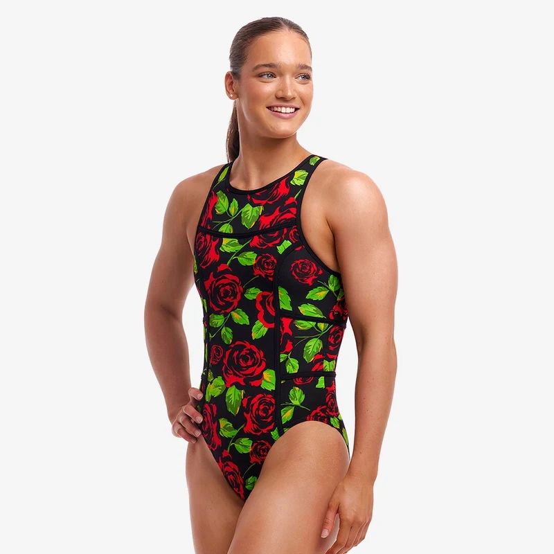 Way Funky Funkita Hi Flyer One Piece Black Rose, Badeanzug, Damen