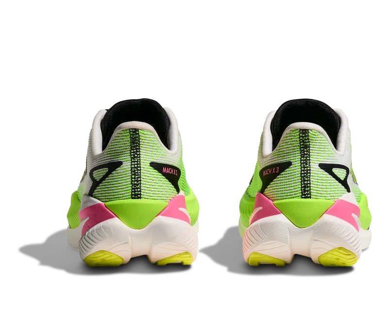 Hoka Mach X 3, Laufschuhe, Damen, White/Neon Lime