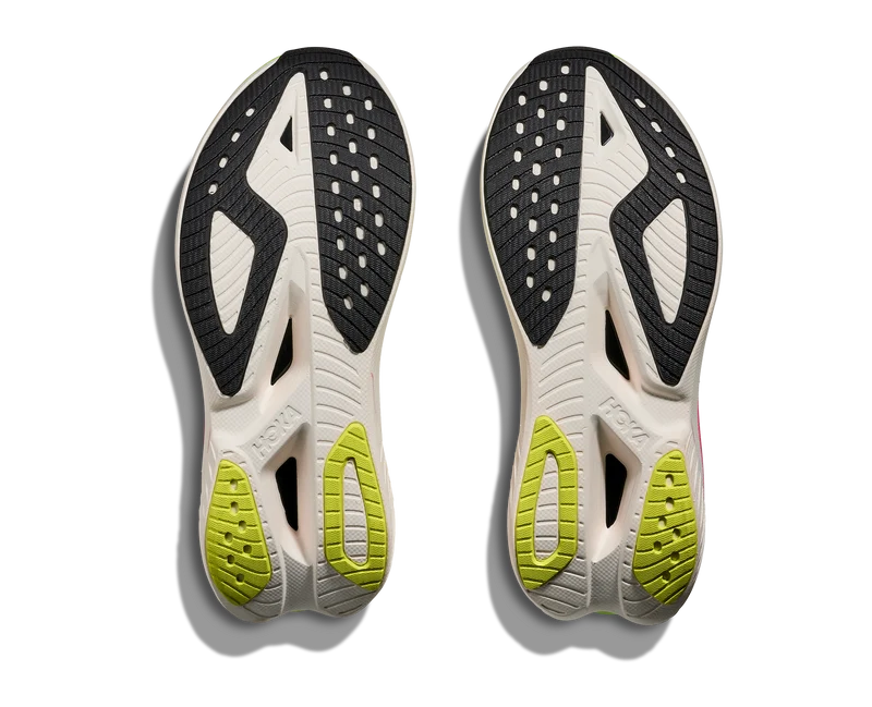 Hoka Mach X 3, Laufschuhe, Damen, White/Neon Lime