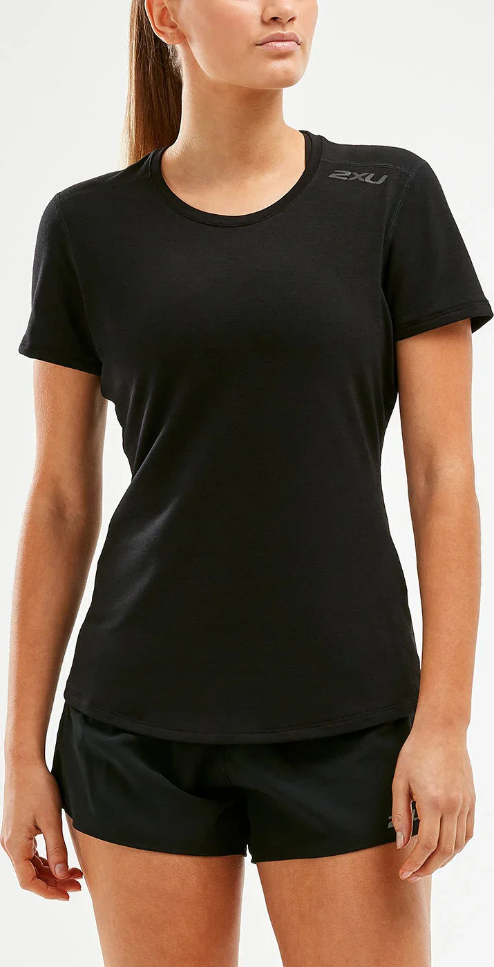 2XU HEAT Shortsleeve, Damen, Black/Black