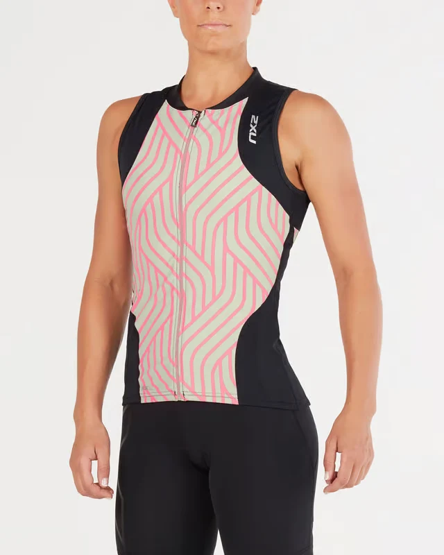 2XU Perform Multisport Singlet, Damen, Schwarz/Mint