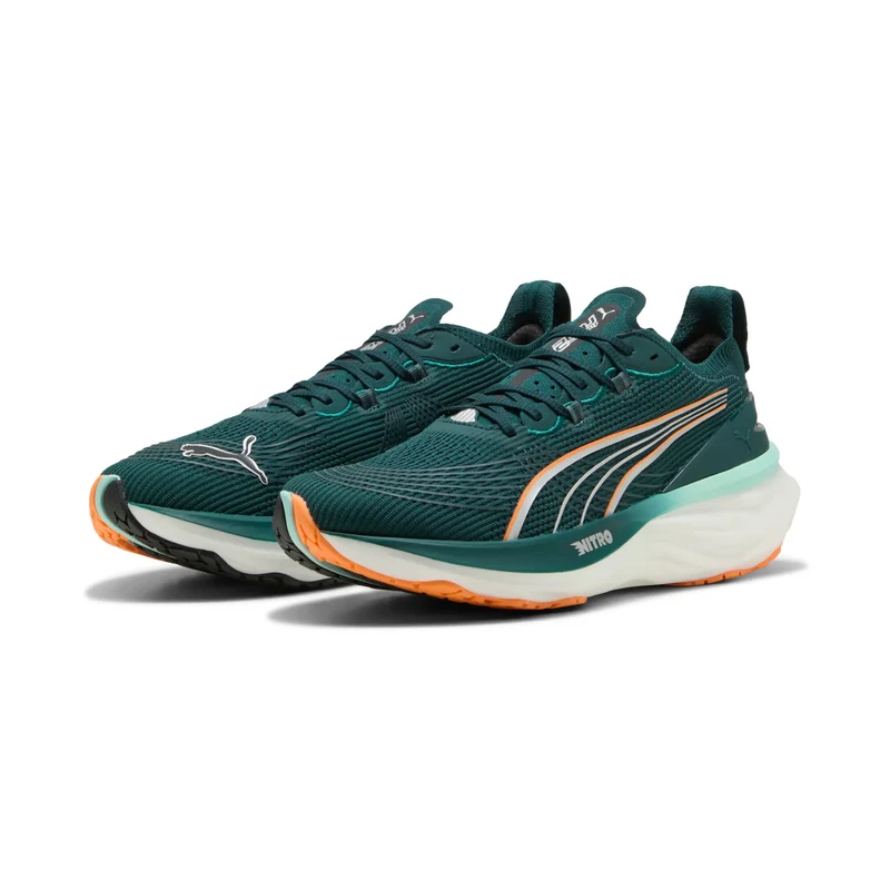 Puma ForeverRun NITRO 2, Laufschuhe, Herren, Green Terrain/Heat Fire