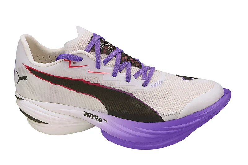 Puma FAST-R NITRO Elite 3, Laufschuhe, Damen, Puma White/Dark Amethyst/Black/Flour Pink