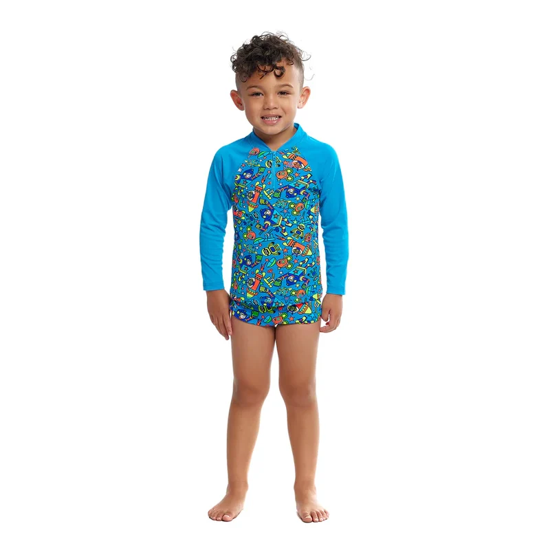 Way Funky Funky Trunks, Zippy Rash Vest Beep Beep, Langarm - Badeoberteil, Kinder