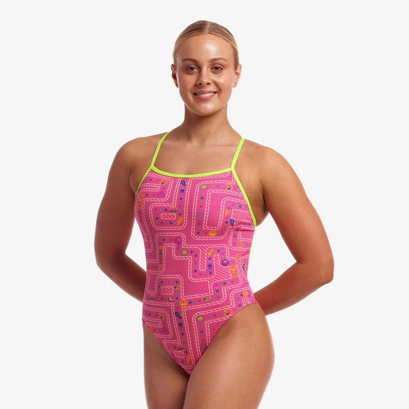 Way Funky Funkita Eco Tie Me Tight One Piece Packed Pink, Badeanzug, Damen