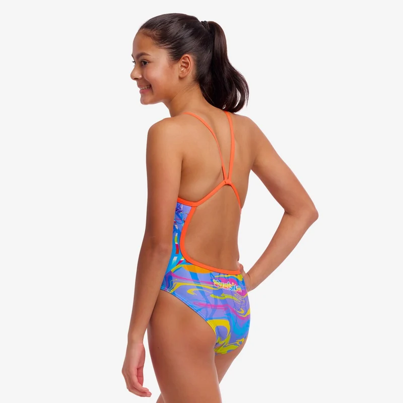 Way Funky Funkita, Eco Single Strap One Piece Ghost Gum, Badeanzug, Kinder