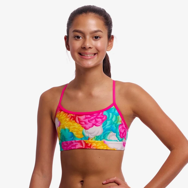 Way Funky Funkita, Eco Swim Crop Top Cloudy Colours, Bikinioberteil, Kinder