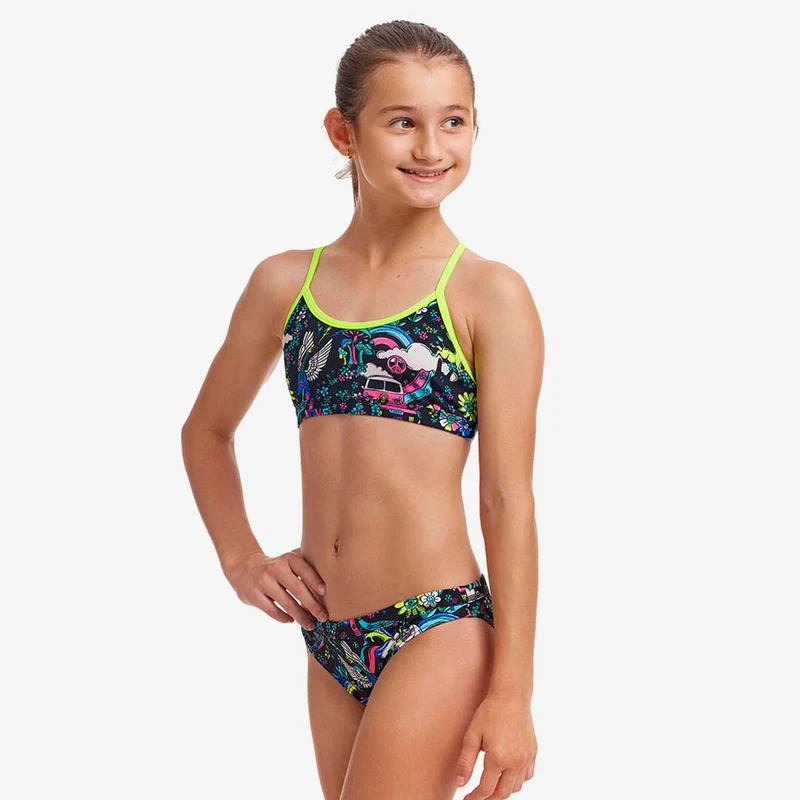 Way Funky Funkita, Racerback Two Piece Hippy Dippy, Zweiteiler-Badeanzug, Kinder
